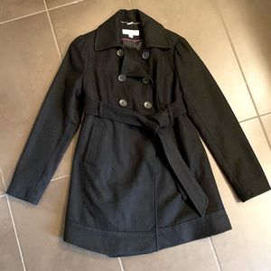 Liz Lange Maternity for Target. Belted wool blend black pea coat